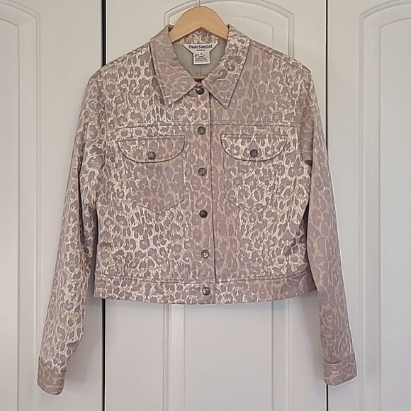 Paolo Santini Cropped Jacket Animal Print Size 12 - Picture 1 of 11